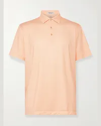 Peter Millar Polo in jersey tecnico stretch stampato Tesseract Arancione