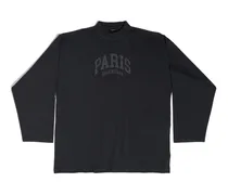 T-Shirt Cities Paris A Maniche Lunghe Oversize Nero - Uomo Cotone