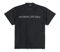 T-Shirt Inside-Out Internal Use Only Oversize Nero - Unisex Cotone