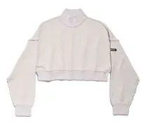 Pullover Cropped Ampio Bianco - Donna Cotone