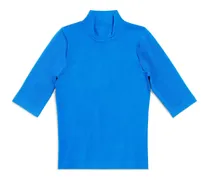 Pullover Dolcevita Aderente 3B Sports Icon A Maniche Lunghe Blu - Uomo Cotone & Elastan