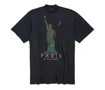 Abito Stile T-Shirt Paris Liberty Nero - Donna Cotone