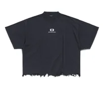 T-Shirt Cropped Unity Sports Icon Large Fit Nero - Unisex Cotone