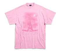 T-Shirt Paris Moon Oversize Rosa - Unisex Cotone