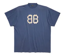T-Shirt Crypto Oversize Blu - Unisex Cotone