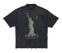 T-Shirt Paris Liberty Medium Fit Nero - Unisex Cotone