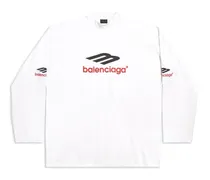 T-Shirt A Maniche Lunghe 3B Sports Icon Oversize Bianco - Uomo Cotone