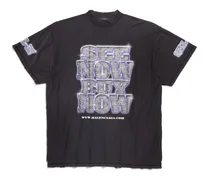 T-Shirt Inside-Out SNBN Oversize Nero - Unisex Cotone