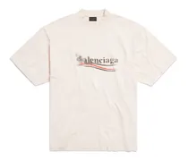 T-Shirt Political Stencil Medium Fit Bianco - Unisex Cotone