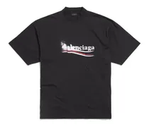T-Shirt Political Stencil Medium Fit Nero - Unisex Cotone