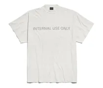 T-Shirt Inside-Out Internal Use Only Oversize Bianco - Unisex Cotone