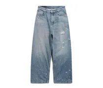 Pantaloni Baggy Super Destroyed Blu - Unisex Cotone