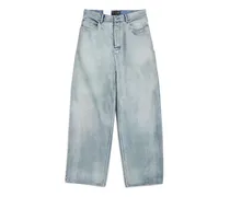 Pantaloni Baggy Denim Size Sticker Blu - Uomo Cotone