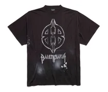 T-Shirt Metal BB Stencil Oversize Nero - Unisex Cotone