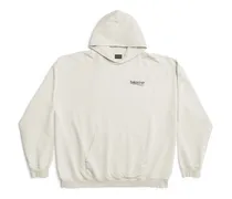 Hoodie Political Campaign Large Fit Bianco - Uomo Cotone