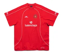 T-Shirt Soccer Oversize Rosso - Uomo Cotone