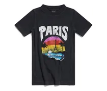 T-Shirt Paris Tropical Aderente Nero - Donna Cotone & Elastan