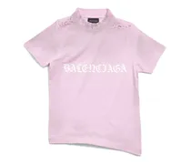 T-Shirt Shrunk Gothic Type Bodycon Fit Rosa - Donna Cotone & Elastan