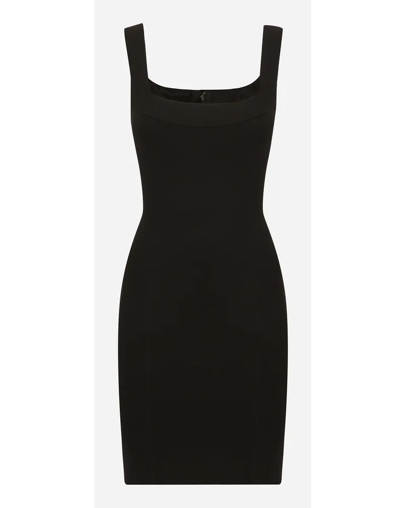 Dolce & Gabbana Abito Corto A Tubino In Jersey - Donna Abiti Nero Viscosa Nero