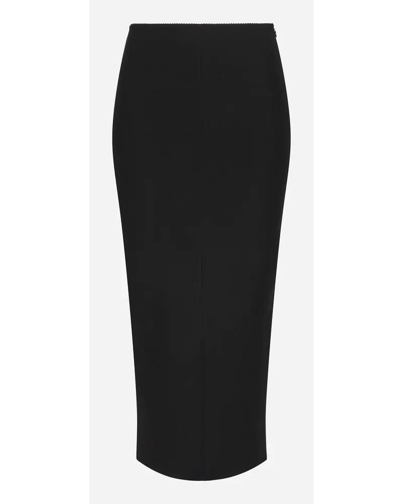 Dolce & Gabbana Gonna Longuette In Jersey Punto Milano - Donna Gonne Nero Jersey Nero