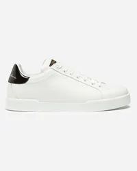 Dolce & Gabbana Sneakers Portofino In Pelle - Uomo - Uomo Sneaker Nero Bianco