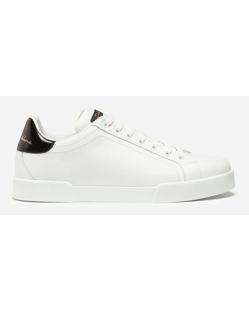 Dolce & Gabbana Sneakers Portofino In Pelle - Uomo - Uomo Sneaker Nero Bianco
