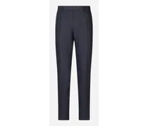 Pantalone In Lino - Uomo Pantaloni E Shorts Blu Lino