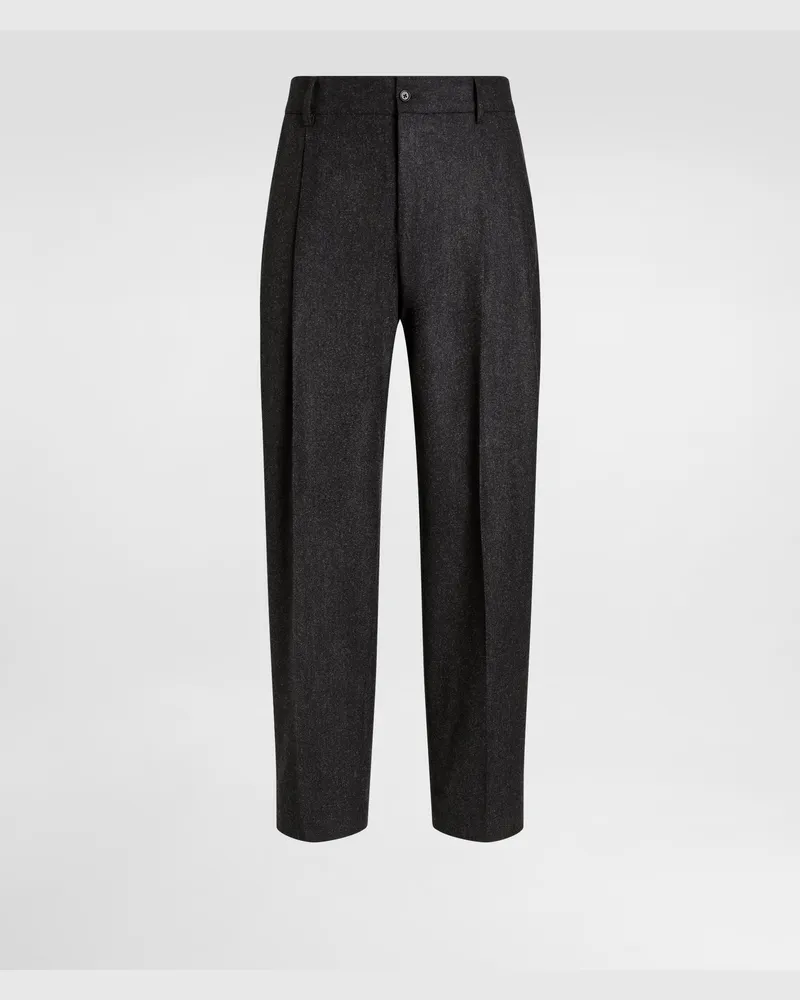 Dolce & Gabbana Pantaloni In Flanella Di Lana - Uomo Collection 