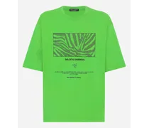 T-shirt In Cotone Con Stampa Razer - Uomo Dolcegabbana Razer Collection Verde