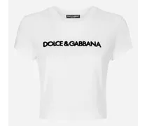 T-shirt Corta Con Logo Dg - Donna T-shirts E Felpe Bianco Cotone