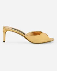 Dolce & Gabbana Mule In Pelle Di Vitello - Donna Collection Oro Pelle Oro