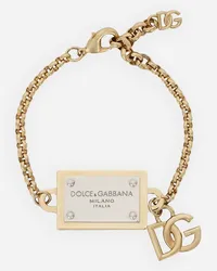 Dolce & Gabbana Bracciale Con Targhetta Logata E Dg - Donna Bijoux Oro Metallo Oro