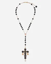 Dolce & Gabbana Tradition Rosary In Yellow Gold Black Sapphires - Donna Collane Oro Metallo Oro