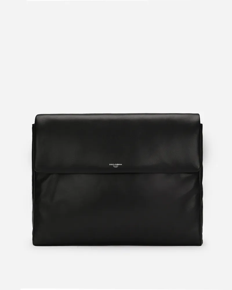 Dolce & Gabbana Borsa A Mano In Nappa - Uomo Portadocumenti E Clutch Nero Pelle Nero