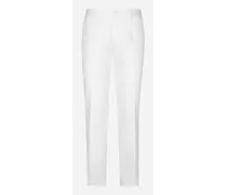 Pantalone Gabardina Di Cotone - Uomo Pantaloni E Shorts Bianco Cotone