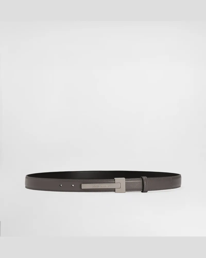 Dolce & Gabbana Cintura In Pelle Di Vitello - Uomo Cinture Grigio Grigio