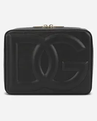 Dolce & Gabbana Camera Bag Logo Media In Pelle Di Vitello - Donna Borse A Spalla E Tracolla Nero Pelle Nero