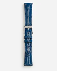 Dolce & Gabbana Alligator Strap With Buckle And Hook In Steel - Donna Orologi E Cinturini Blu Navy Blu