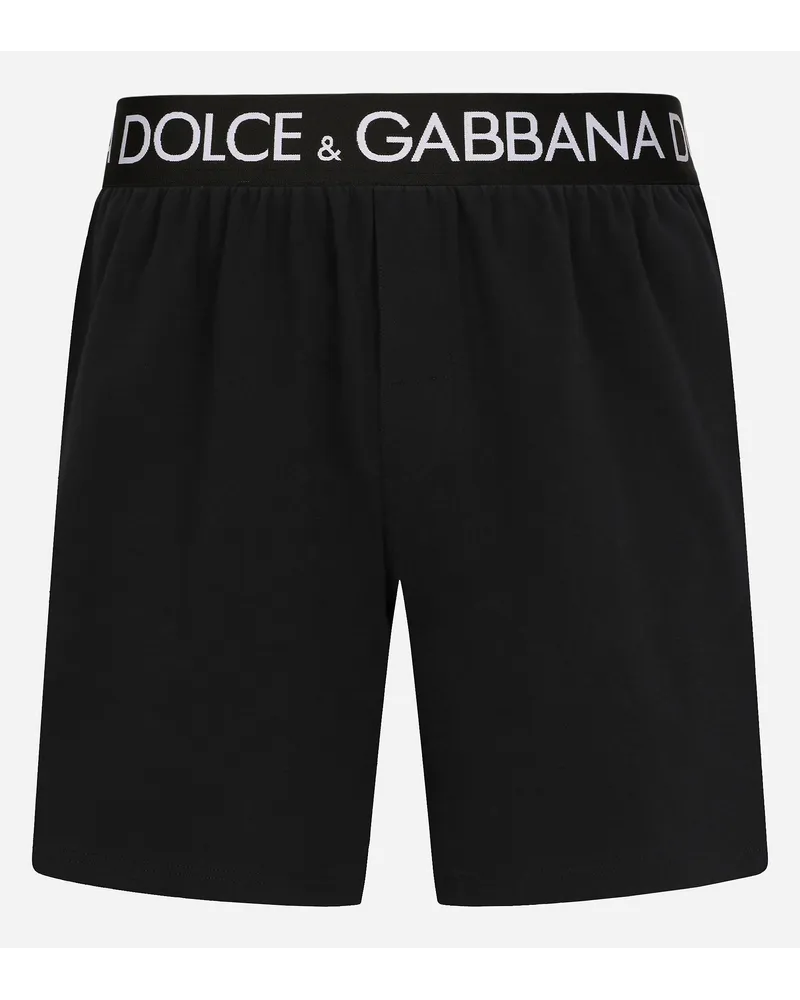 Dolce & Gabbana Shorts Cotone Bielastico - Uomo Intimo E Loungewear Nero Cotone Nero