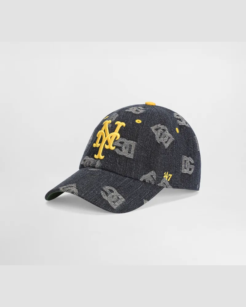 Dolce & Gabbana X ’47 New York Mets Cappello Baseball In Denim Logo - Uomo Cappelli E Guanti Multicolore Variante