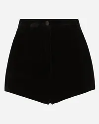 Dolce & Gabbana Culotte Tuxedo In Velluto - Donna Pantaloni E Shorts Nero Nero