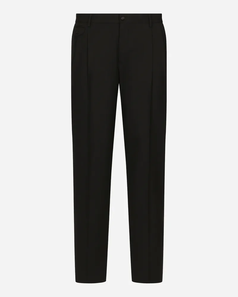 Dolce & Gabbana Pantalone Classico In Lana - Uomo Pantaloni E Shorts Nero Nero