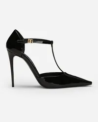 Dolce & Gabbana Décolleté T-bar In Vernice - Donna Décolleté E Slingback Nero Pelle Nero