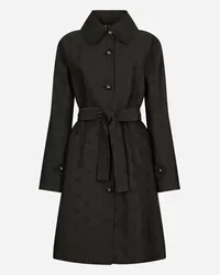 Dolce & Gabbana Trench In Jacquard Matelassé Logo Dg - Donna Cappotti E Giubbotti Nero Nero