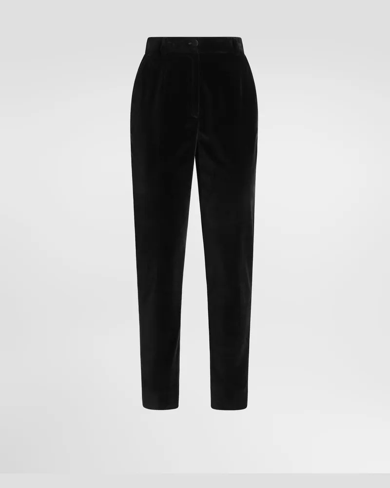 Dolce & Gabbana Pantaloni Tuxedo Sartoriali In Velluto - Donna Pantaloni E Shorts Nero Nero
