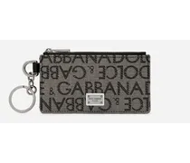 Portacarte In Jacquard - Uomo Portafogli E Piccola Pelletteria Nero Tessuto