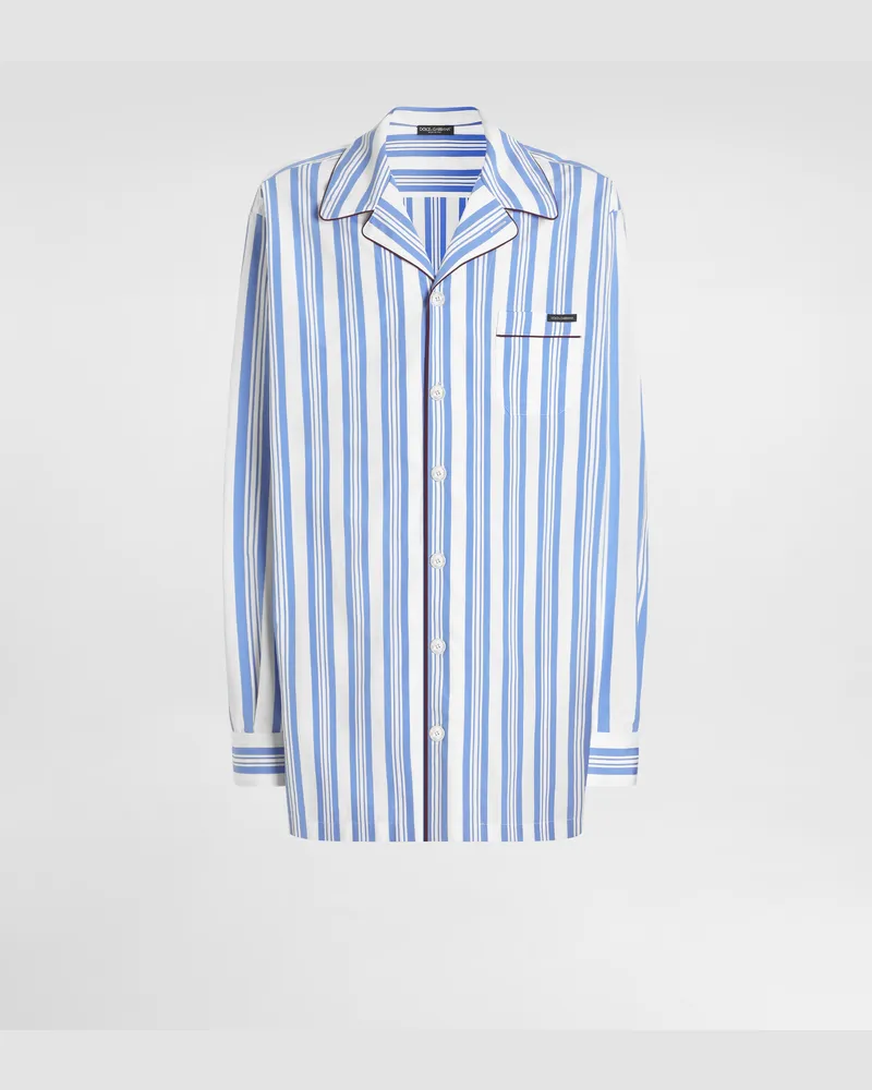 Dolce & Gabbana Camicia Vanity In Popeline A Righe - Uomo Camicie Multicolore Rigato