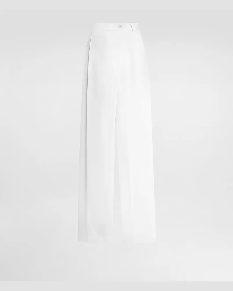 Dolce & Gabbana Pantaloni Flare In Popeline Di Cotone - Donna Pantaloni E Shorts Bianco Bianco