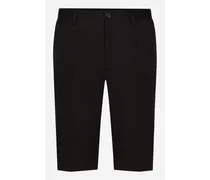 Bermuda In Cotone Stretch Con Patch Dg - Uomo Pantaloni E Shorts Blu Cotone