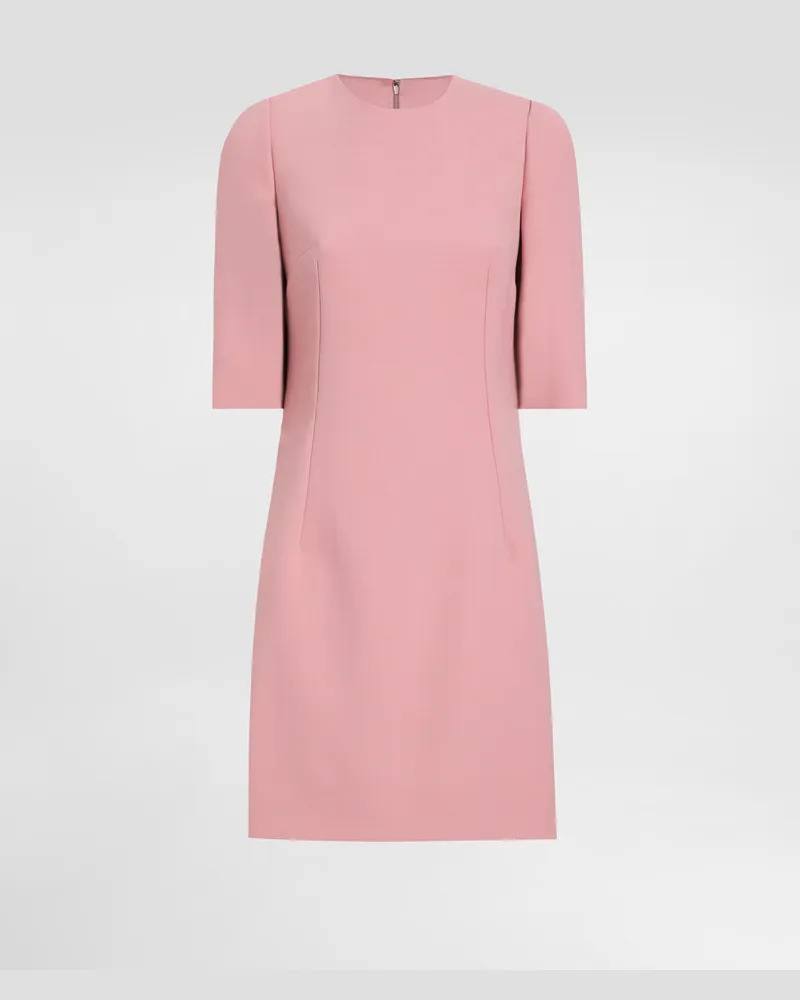 Dolce & Gabbana Abito Midi A Clessidra In Crêpe Di Lana - Donna Abiti Rosa Rosa